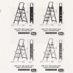 Stáli 4-Tier / 5-Tier Slim Carbon Steel Ladder With Wide Pedal